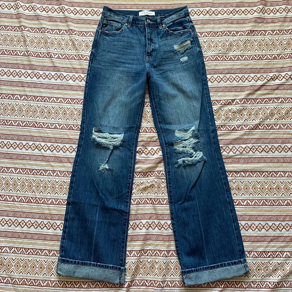 High Rise KanCan Button Fly Wide Leg Jeans - Picture 1 of 4